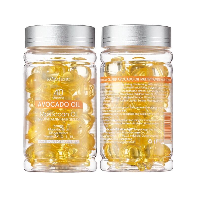 Serum Capilar Multivitaminico De Aceite De Marruecos Y Aceite De Aguacate – 40 Capsulas Kormesic