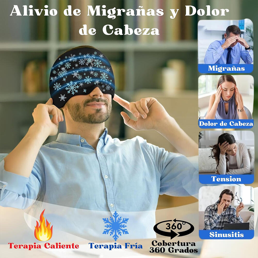 Gorro de gel para alivio de dolor de cabeza y migraña Gorro de Gel para Frío o Calor