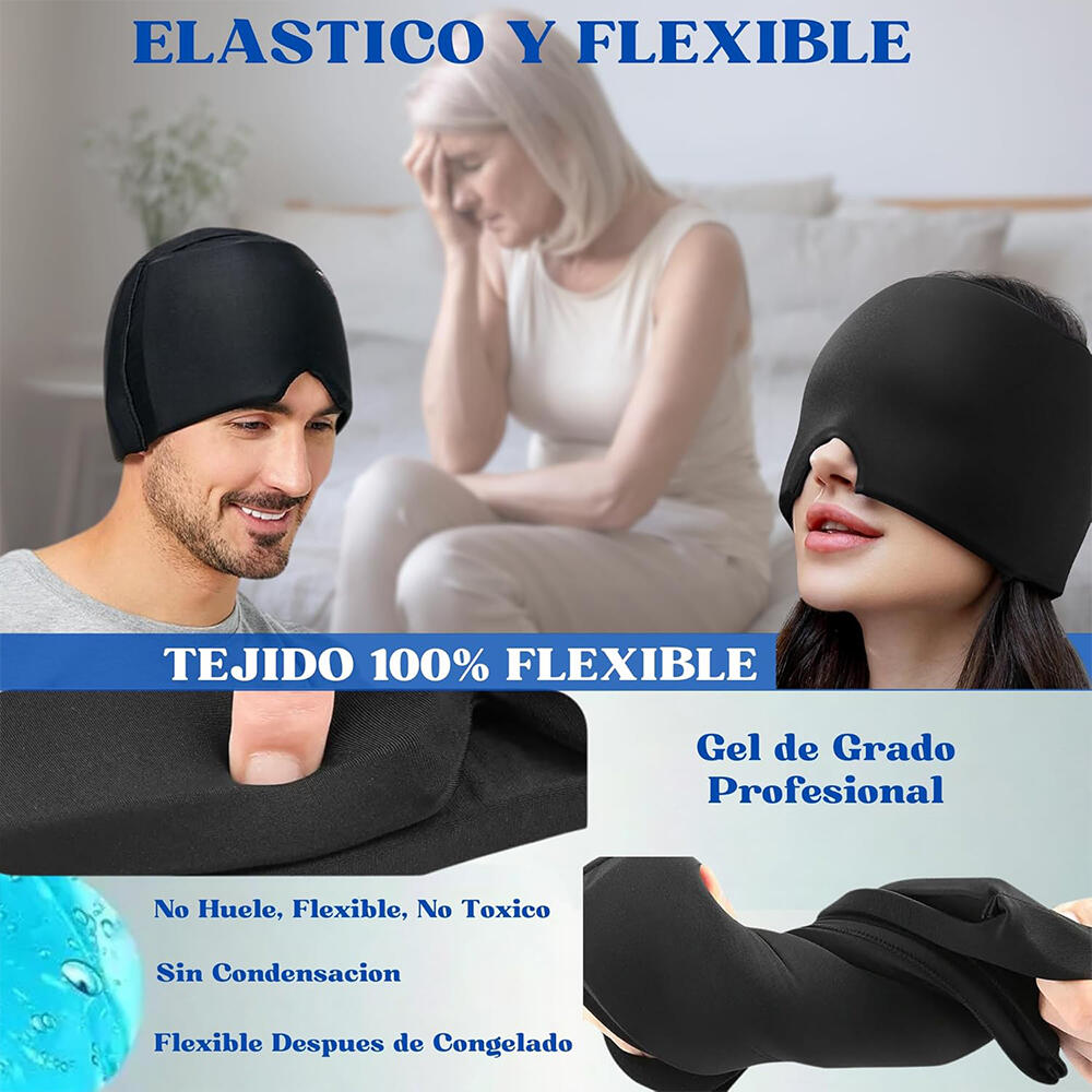 Gorro de gel para alivio de dolor de cabeza y migraña Gorro de Gel para Frío o Calor