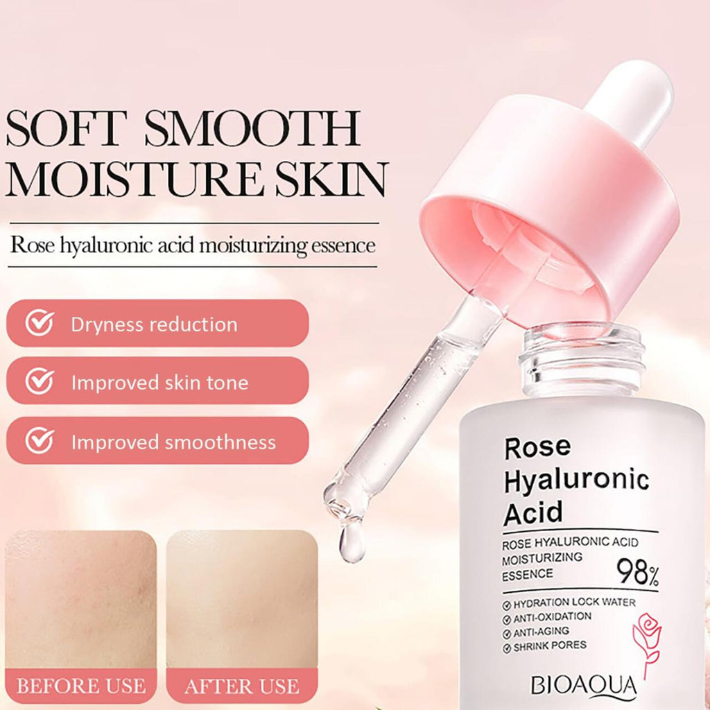 Esencia de Rosa con Ácido Hialurónico – Hidratación, Nutrición y Luminosidad en 30 ml