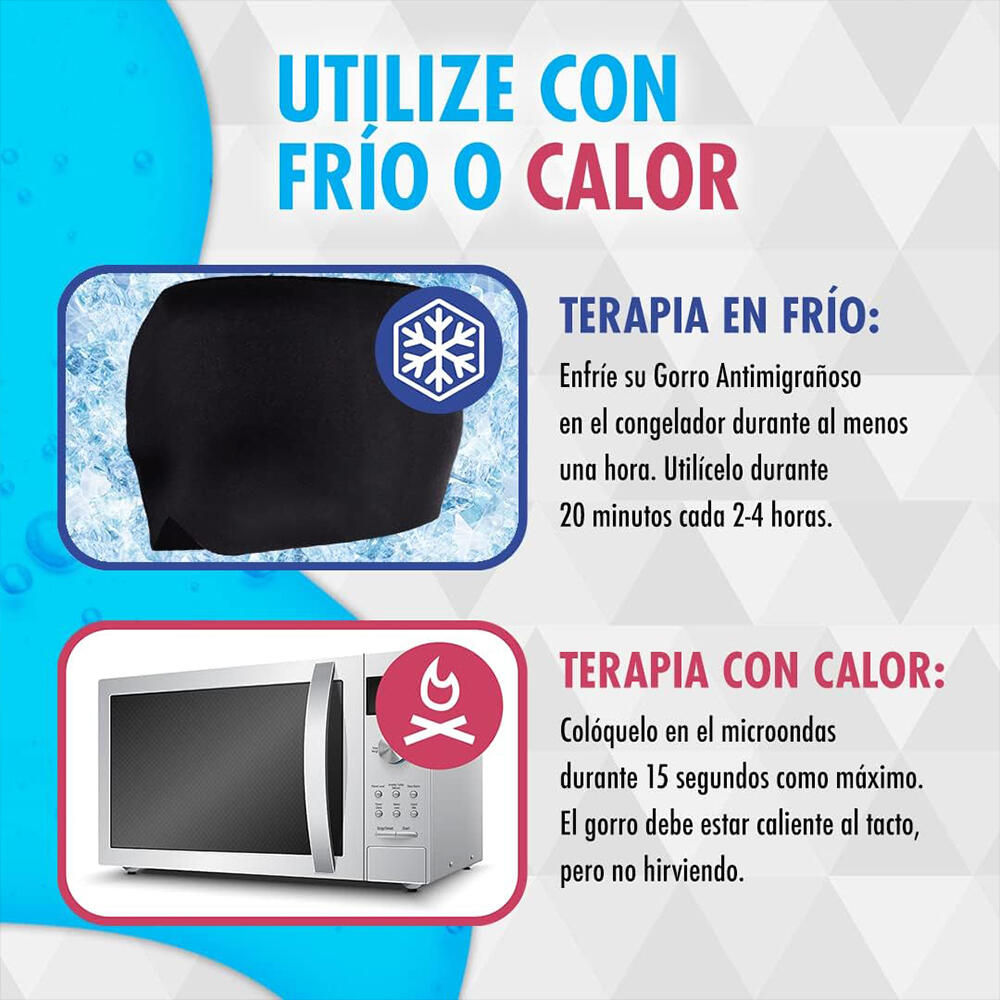 Gorro de gel para alivio de dolor de cabeza y migraña Gorro de Gel para Frío o Calor
